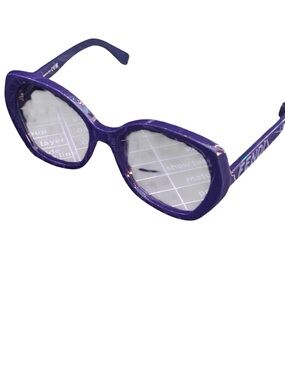 Fendi Lettering Butterfly Sunglasses Purple Glitter Graffiti FE40112I